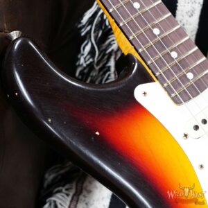 Fender Custom Shop Kyle McMillin Masterbuilt 1959 Trans Stratocaster AAA Flame Maple Neck Journeyman Relic 3 Tone Sunburst 7.60 LBS - Image 9