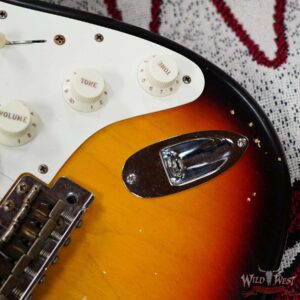 Fender Custom Shop Kyle McMillin Masterbuilt 1959 Trans Stratocaster AAA Flame Maple Neck Journeyman Relic 3 Tone Sunburst 7.60 LBS - Image 10