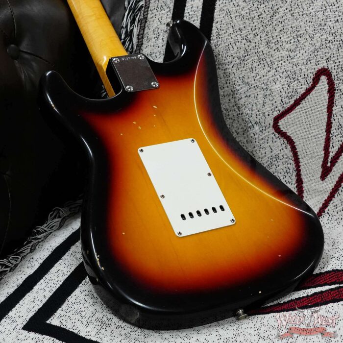 Fender Custom Shop Kyle McMillin Masterbuilt 1959 Trans Stratocaster AAA Flame Maple Neck Journeyman Relic 3 Tone Sunburst 7.60 LBS - Image 13