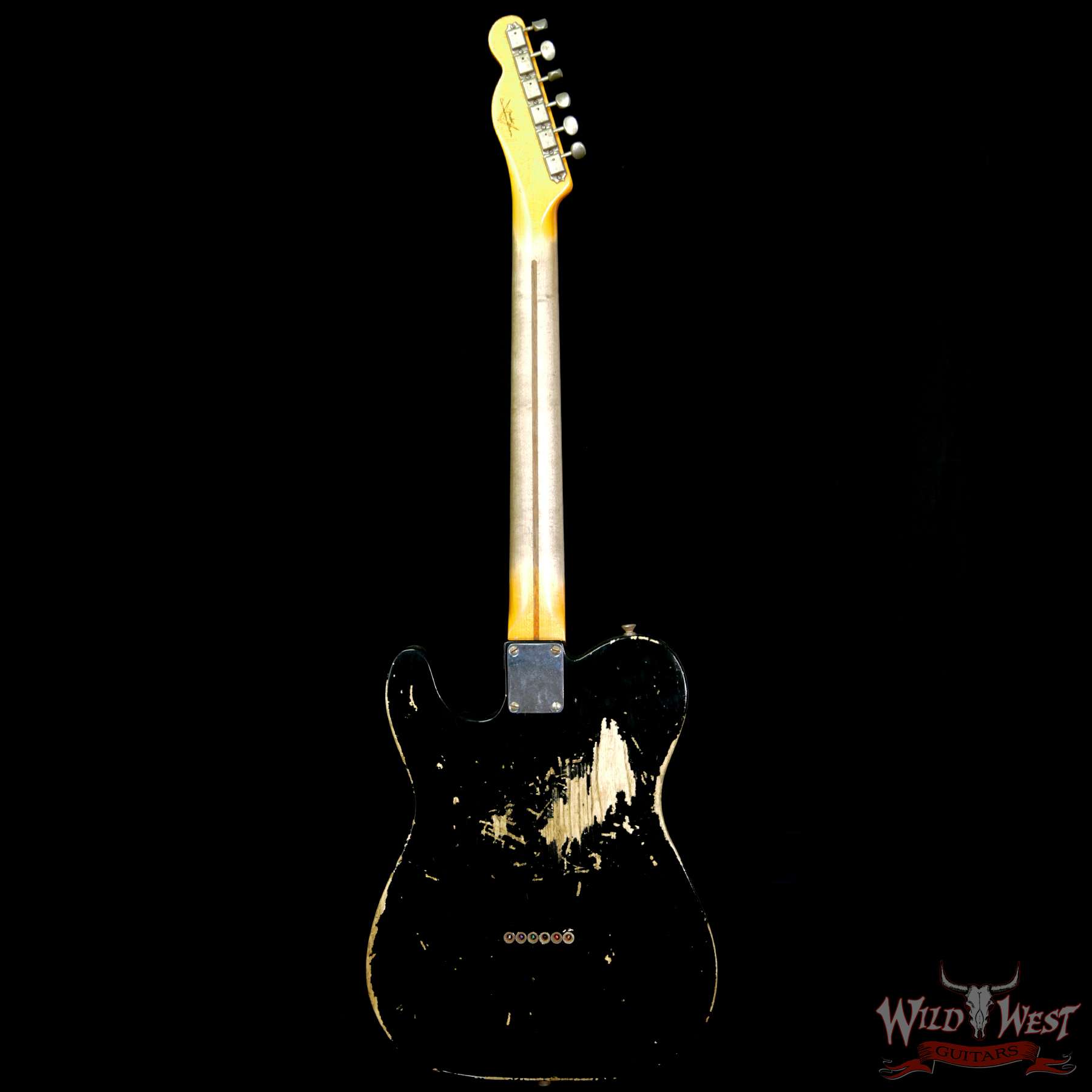 fender-51nocaster-blk-r13290-bb__wwg.jpg Fender Custom Shop 1951 Nocaster Telecaster Heavy Relic Maple Neck Faded Black - Image 6
