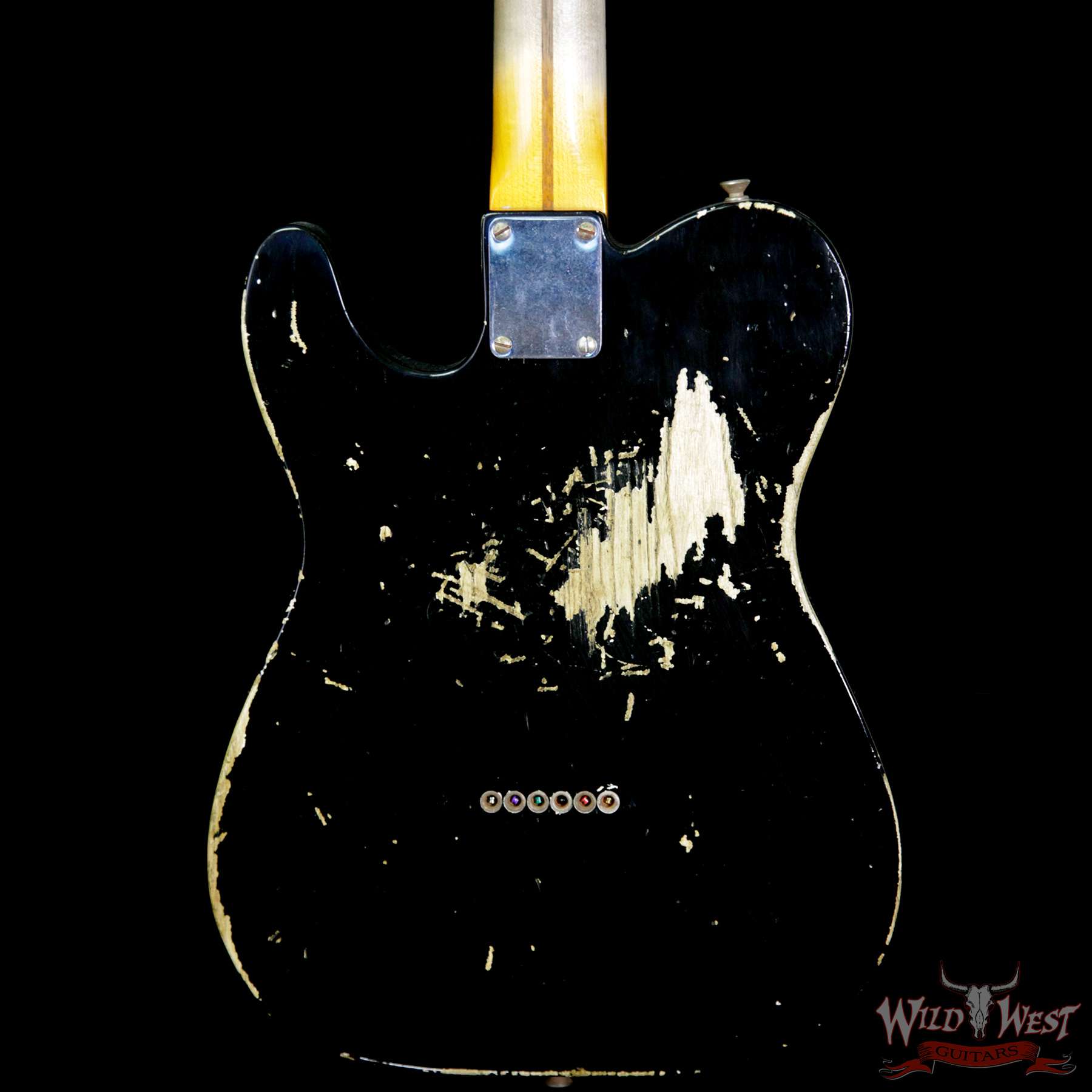 fender-51nocaster-blk-r13290-bbb__wwg.jpg Fender Custom Shop 1951 Nocaster Telecaster Heavy Relic Maple Neck Faded Black - Image 7