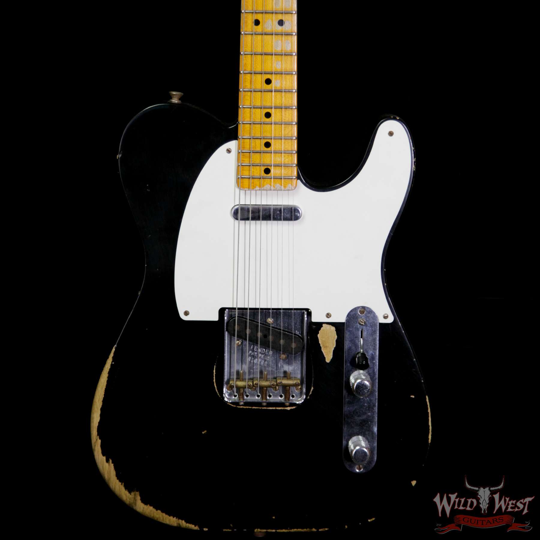 fender-51nocaster-blk-r13290-bbf__wwg.jpg Fender Custom Shop 1951 Nocaster Telecaster Heavy Relic Maple Neck Faded Black - Image 3