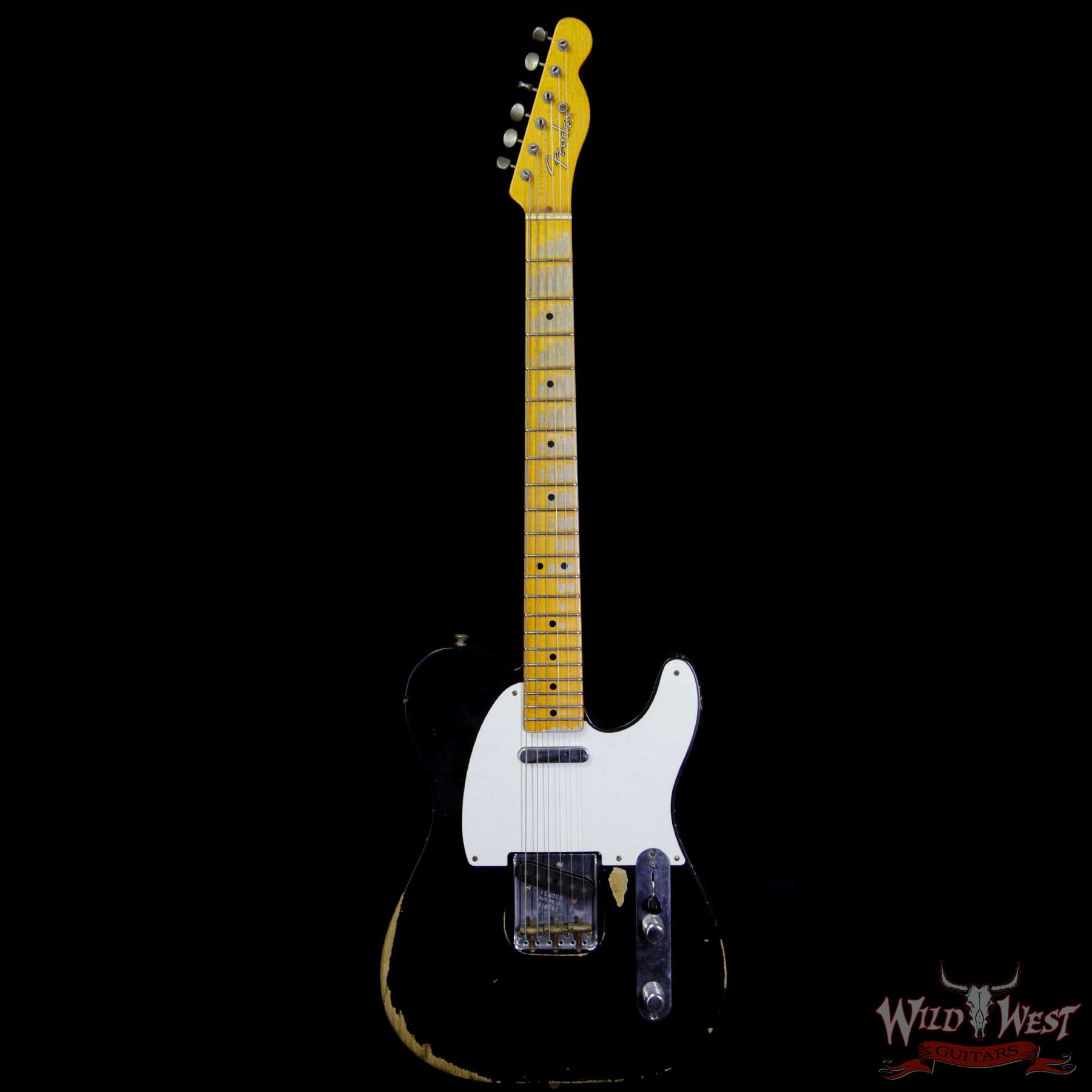 fender-51nocaster-blk-r13290-bf__wwg.jpg Fender Custom Shop 1951 Nocaster Telecaster Heavy Relic Maple Neck Faded Black - Image 5