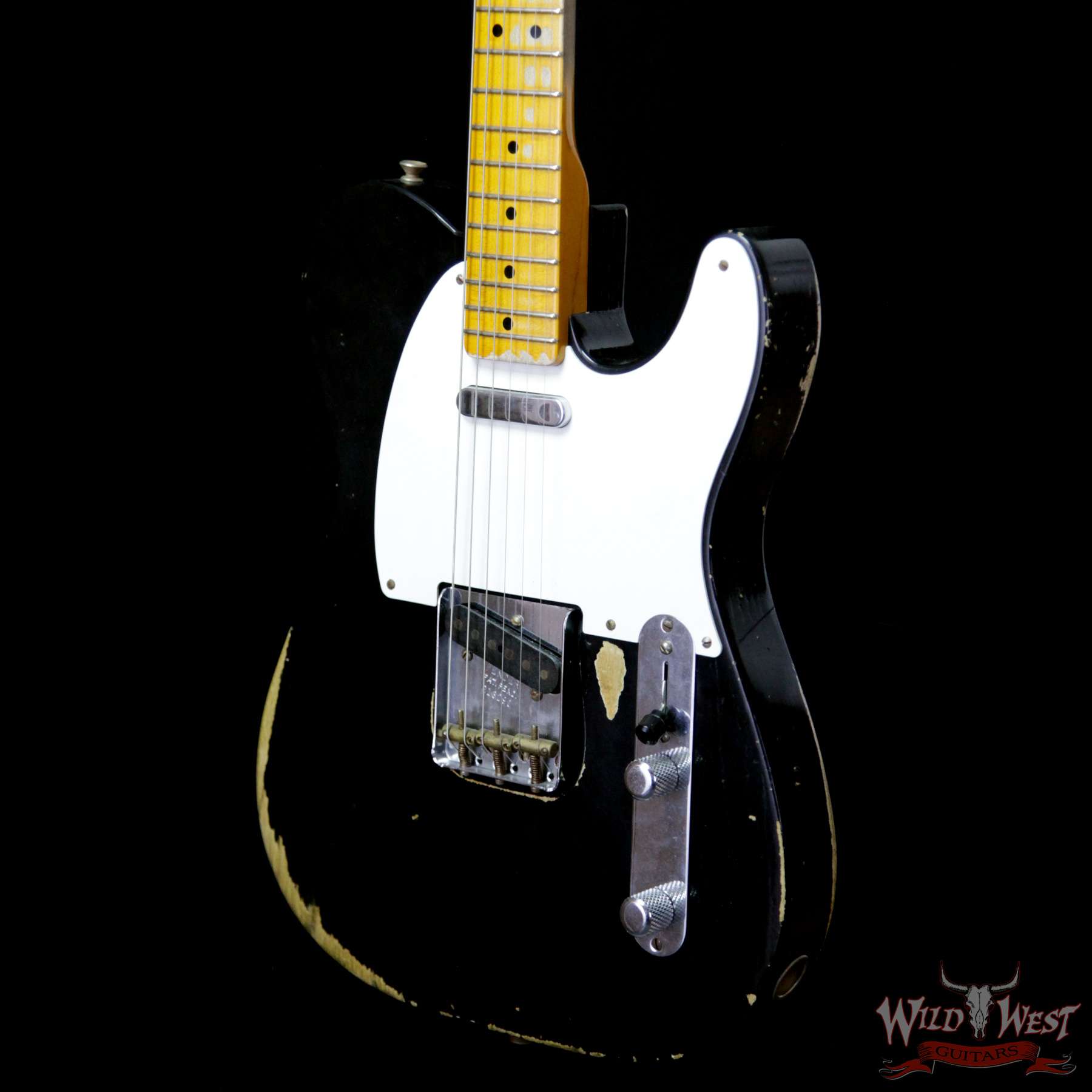 fender-51nocaster-blk-r13290-br__wwg.jpg Fender Custom Shop 1951 Nocaster Telecaster Heavy Relic Maple Neck Faded Black - Image 2