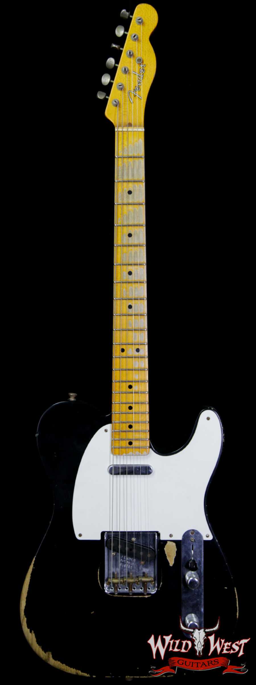 fender-51nocaster-blk-r13290-main__wwg_large.jpg Fender Custom Shop 1951 Nocaster Telecaster Heavy Relic Maple Neck Faded Black - Image 1