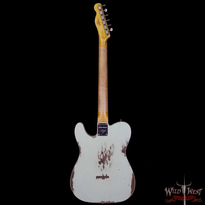 Fender Custom Shop Super Faded Aged 60s Telecaster Custom HS Flame Neck Heavy Relic Surf Green - Image 6
