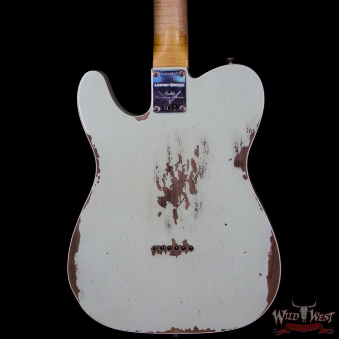Fender Custom Shop Super Faded Aged 60s Telecaster Custom HS Flame Neck Heavy Relic Surf Green - Image 7