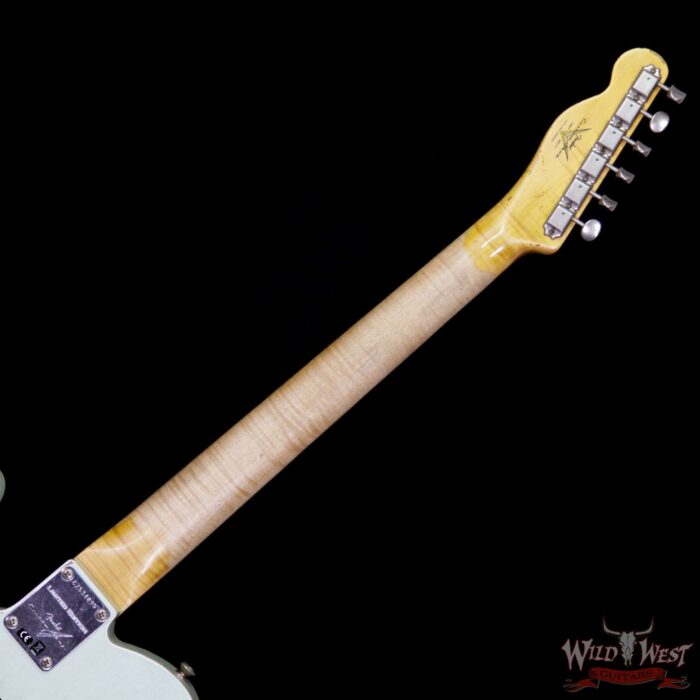 Fender Custom Shop Super Faded Aged 60s Telecaster Custom HS Flame Neck Heavy Relic Surf Green - Image 9