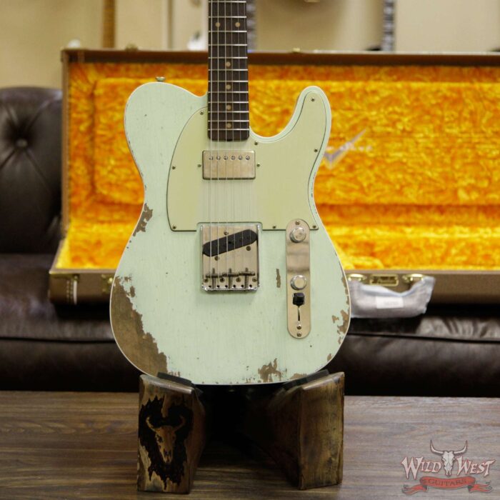 Fender Custom Shop Super Faded Aged 60s Telecaster Custom HS Flame Neck Heavy Relic Surf Green - Image 12