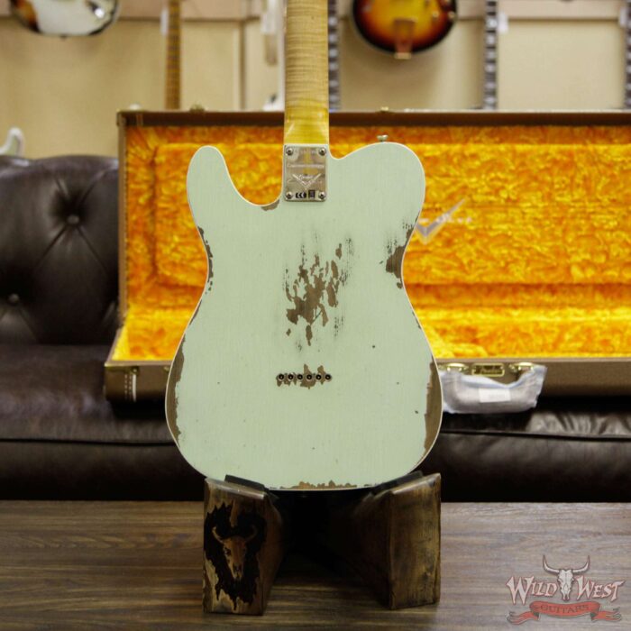 Fender Custom Shop Super Faded Aged 60s Telecaster Custom HS Flame Neck Heavy Relic Surf Green - Image 15