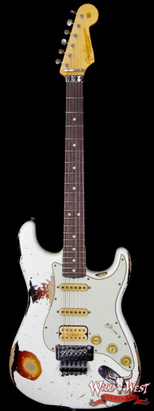 Fender Custom Shop White Lightning Stratocaster Heavy Relic Floyd Rose HSS 21 Rosewood Board 3 Tone Sunburst