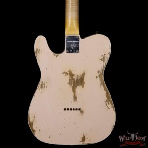 Fender Custom Shop Super Faded Aged 60s Telecaster Custom HS Flame Neck Heavy Relic Shell Pink - Image 7