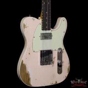 Fender Custom Shop Super Faded Aged 60s Telecaster Custom HS Flame Neck Heavy Relic Shell Pink - Image 4