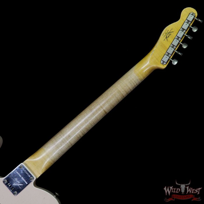 Fender Custom Shop Super Faded Aged 60s Telecaster Custom HS Flame Neck Heavy Relic Shell Pink - Image 11