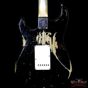 Fender Custom Shop 1969 Stratocaster Heavy Relic Maple Neck Fat Head Black - Image 7