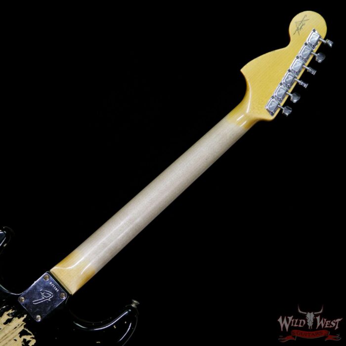 Fender Custom Shop 1969 Stratocaster Heavy Relic Maple Neck Fat Head Black - Image 11