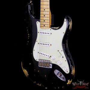 Fender Custom Shop 1969 Stratocaster Heavy Relic Maple Neck Fat Head Black - Image 2