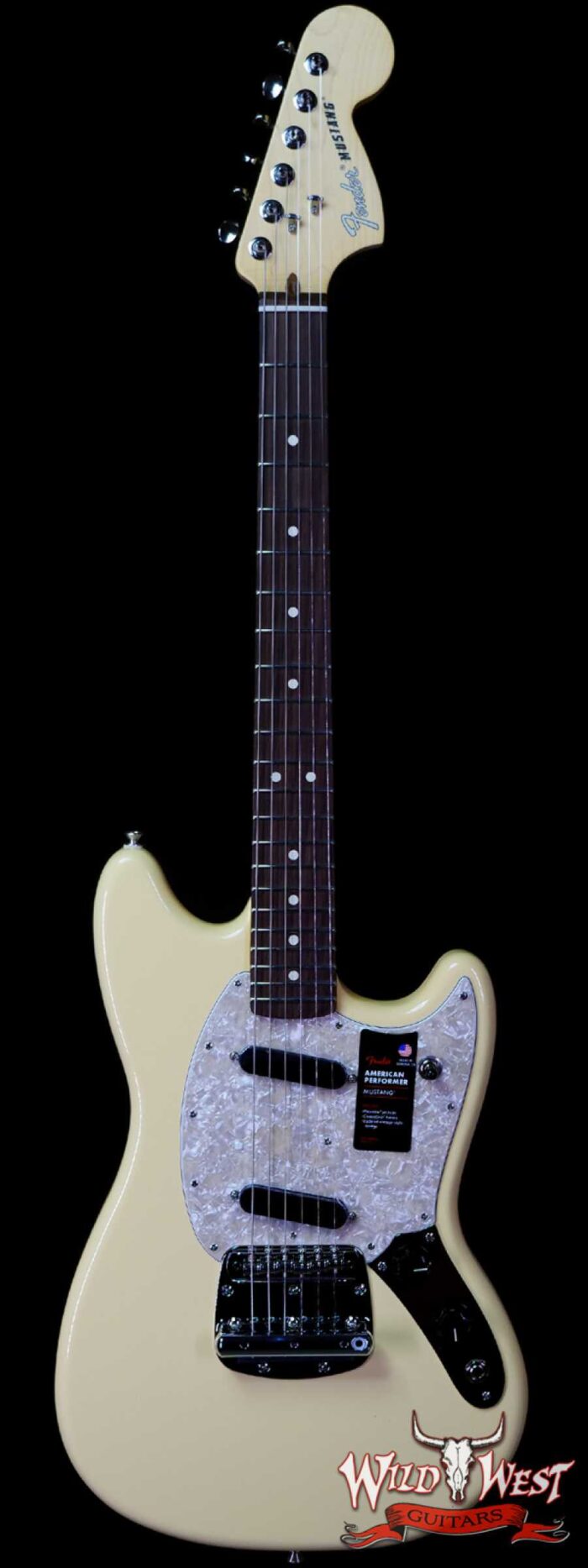 Fender American Performer Mustang Rosewood Fingerboard Vintage White - Image 1
