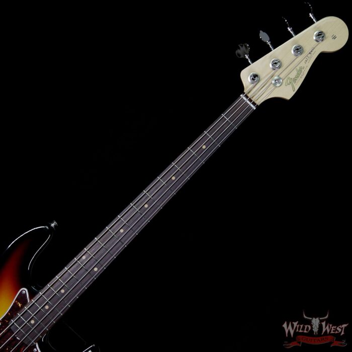 Fender USA American Vintage ‘64 1964 Jazz Bass Rosewood Fretboard 3 Tone Sunburst - Image 8