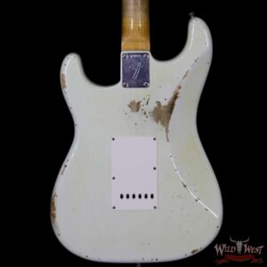 Fender Custom Shop 1969 Stratocaster HSS Heavy Relic Flame Maple Neck Fat Head Olympic White - Image 7