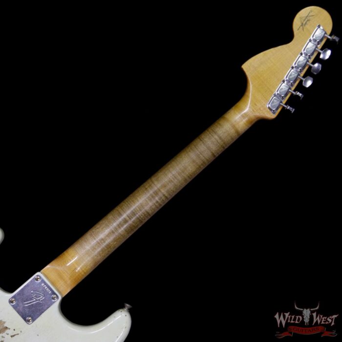 Fender Custom Shop 1969 Stratocaster HSS Heavy Relic Flame Maple Neck Fat Head Olympic White - Image 11