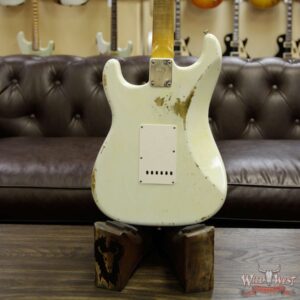 Fender Custom Shop 1969 Stratocaster HSS Heavy Relic Flame Maple Neck Fat Head Olympic White - Image 15