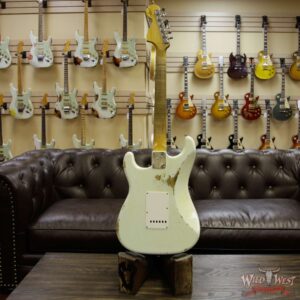 Fender Custom Shop 1969 Stratocaster HSS Heavy Relic Flame Maple Neck Fat Head Olympic White - Image 14