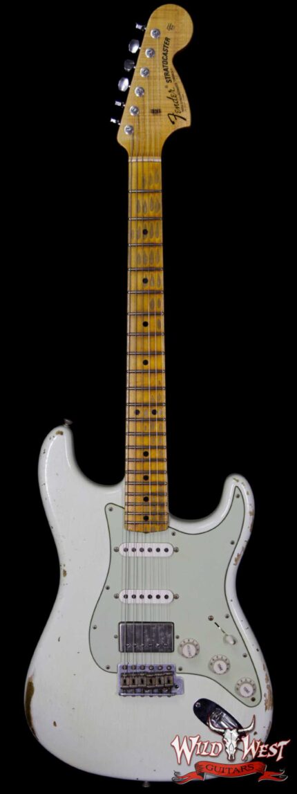 Fender Custom Shop 1969 Stratocaster HSS Heavy Relic Flame Maple Neck Fat Head Olympic White