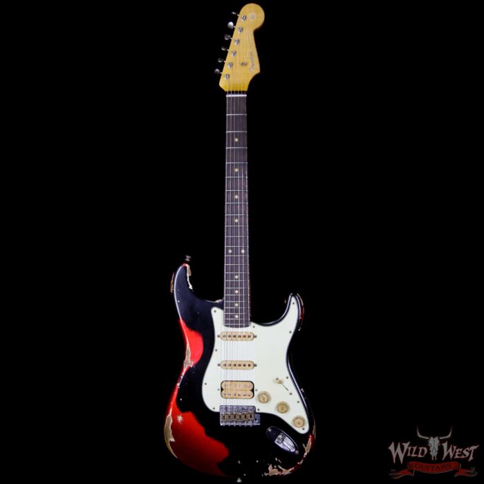 Fender Custom Shop Black Lightning 2.0 Stratocaster Heavy Relic HSS 22 Frets Rosewood Board Candy Apple Red - Image 5