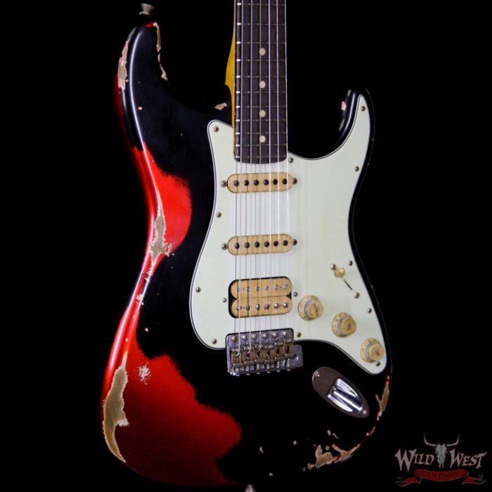 Fender Custom Shop Black Lightning 2.0 Stratocaster Heavy Relic HSS 22 Frets Rosewood Board Candy Apple Red - Image 4