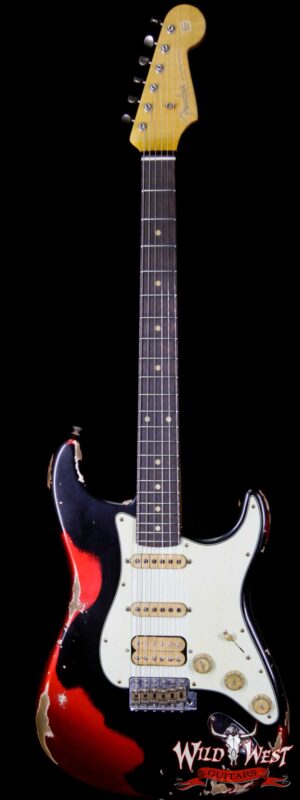 Fender Custom Shop Black Lightning 2.0 Stratocaster Heavy Relic HSS 22 Frets Rosewood Board Candy Apple Red