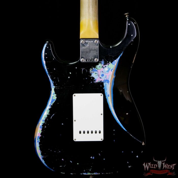 Fender Custom Shop Black Lightning 2.0 Stratocaster Heavy Relic HSS 21 Frets Rosewood Board Blue Flower - Image 7