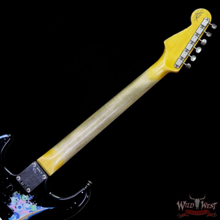 Fender Custom Shop Black Lightning 2.0 Stratocaster Heavy Relic HSS 21 Frets Rosewood Board Blue Flower - Image 9