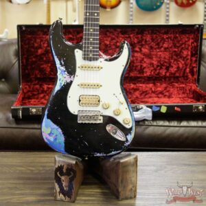 Fender Custom Shop Black Lightning 2.0 Stratocaster Heavy Relic HSS 21 Frets Rosewood Board Blue Flower - Image 12