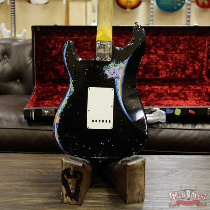 Fender Custom Shop Black Lightning 2.0 Stratocaster Heavy Relic HSS 21 Frets Rosewood Board Blue Flower - Image 15