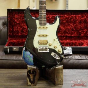 Fender Custom Shop Black Lightning 2.0 Stratocaster Heavy Relic HSS 22 Frets Rosewood Board Blue Flower - Image 12