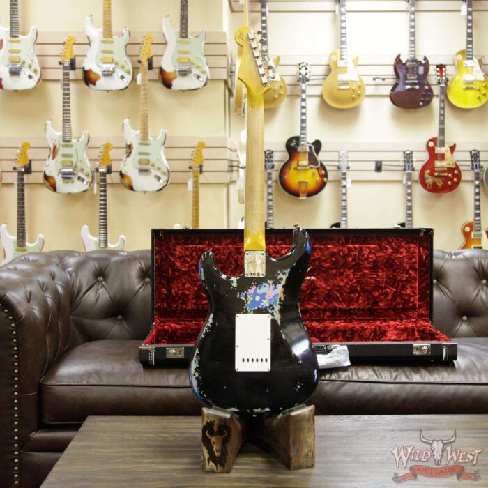 Fender Custom Shop Black Lightning 2.0 Stratocaster Heavy Relic HSS 22 Frets Rosewood Board Blue Flower - Image 13