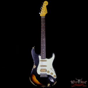 Fender Custom Shop Black Lightning 2.0 Stratocaster Heavy Relic HSS 22 Frets Rosewood Board 3 Tone Sunburst - Image 5