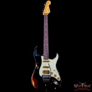 Fender Custom Shop Wild West Black Lightning Stratocaster HSS Floyd Rose 22 Frets Rosewood Fingerboard Heavy Relic Candy Apple Red 8.00 LBS - Image 3