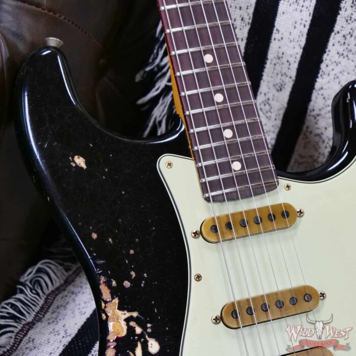 Fender Custom Shop Wild West Black Lightning Stratocaster HSS Floyd Rose 22 Frets Rosewood Fingerboard Heavy Relic Candy Apple Red 8.00 LBS - Image 8