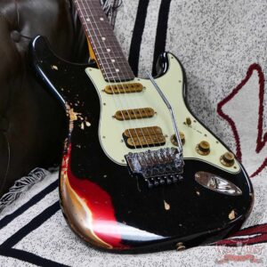 Fender Custom Shop Wild West Black Lightning Stratocaster HSS Floyd Rose 22 Frets Rosewood Fingerboard Heavy Relic Candy Apple Red 8.00 LBS - Image 10