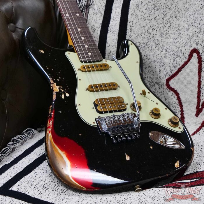 Fender Custom Shop Wild West Black Lightning Stratocaster HSS Floyd Rose 22 Frets Rosewood Fingerboard Heavy Relic Candy Apple Red 8.00 LBS - Image 10