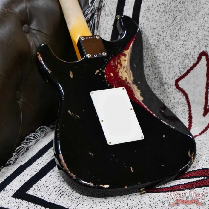 Fender Custom Shop Wild West Black Lightning Stratocaster HSS Floyd Rose 22 Frets Rosewood Fingerboard Heavy Relic Candy Apple Red 8.00 LBS - Image 12