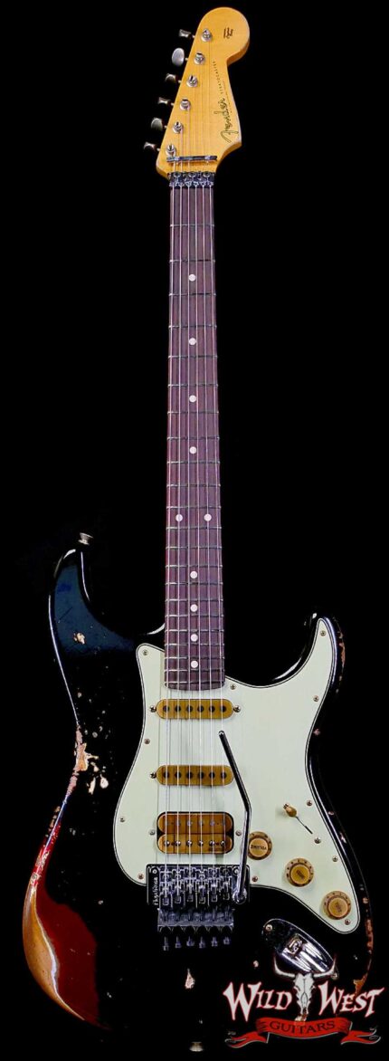 Fender Custom Shop Wild West Black Lightning Stratocaster HSS Floyd Rose 22 Frets Rosewood Fingerboard Heavy Relic Candy Apple Red 8.00 LBS