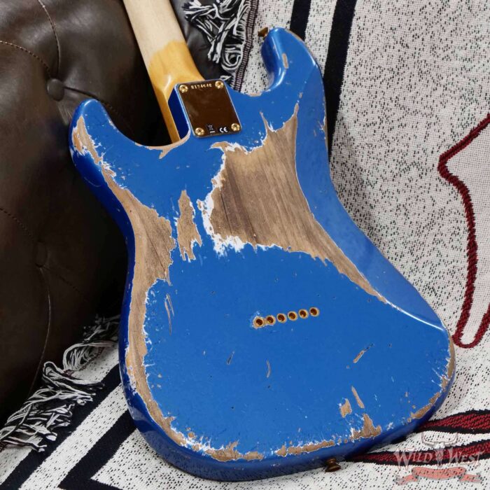 Fender Custom Shop Wild West Guitars 25th Anniversary 1960 Stratocaster Hardtail Madagascar Rosewood Fretboard Heavy Relic Lake Placid Blue 7.15 lbs - Image 16