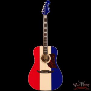 Fender Buck Owens Kingma Electric-Acoustic Guitar with Case Red White and Blue - Image 3