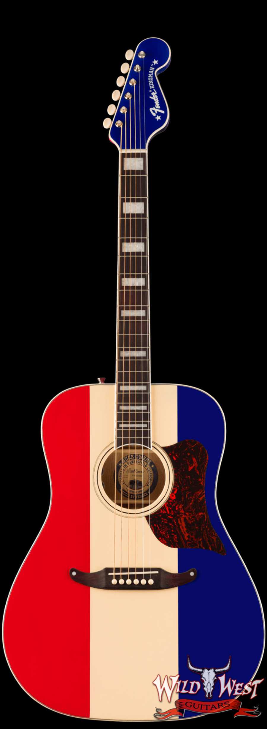 fender-caxa240062-main__wwg_large.jpg Fender Buck Owens Kingma Electric-Acoustic Guitar with Case Red White and Blue - Image 1