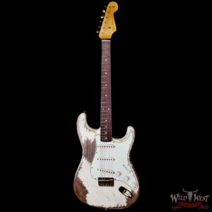 Fender Custom Shop Wild West Guitars 25th Anniversary 1960 Stratocaster Hardtail Madagascar Rosewood Fretboard Heavy Relic Vinatge White 7.15 LBS - Image 3