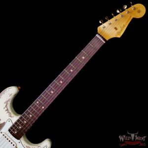 Fender Custom Shop Wild West Guitars 25th Anniversary 1960 Stratocaster Hardtail Madagascar Rosewood Fretboard Heavy Relic Vinatge White 7.15 LBS - Image 4