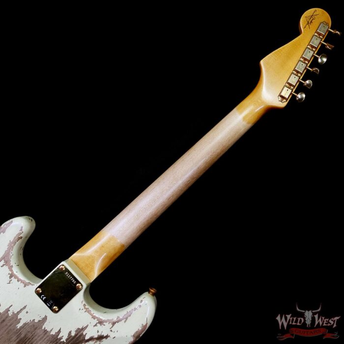 Fender Custom Shop Wild West Guitars 25th Anniversary 1960 Stratocaster Hardtail Madagascar Rosewood Fretboard Heavy Relic Vinatge White 7.15 LBS - Image 5